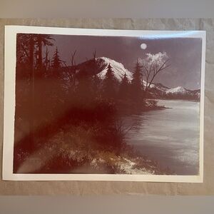 NWT Vintage Mountain Landscape Fine Art Print 8 1/2”x11”
